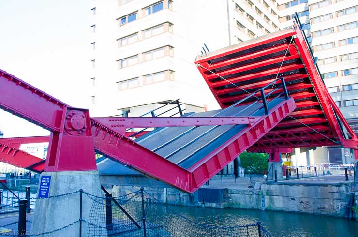 Drawbridge on the entrace to St. Katherine's Dock